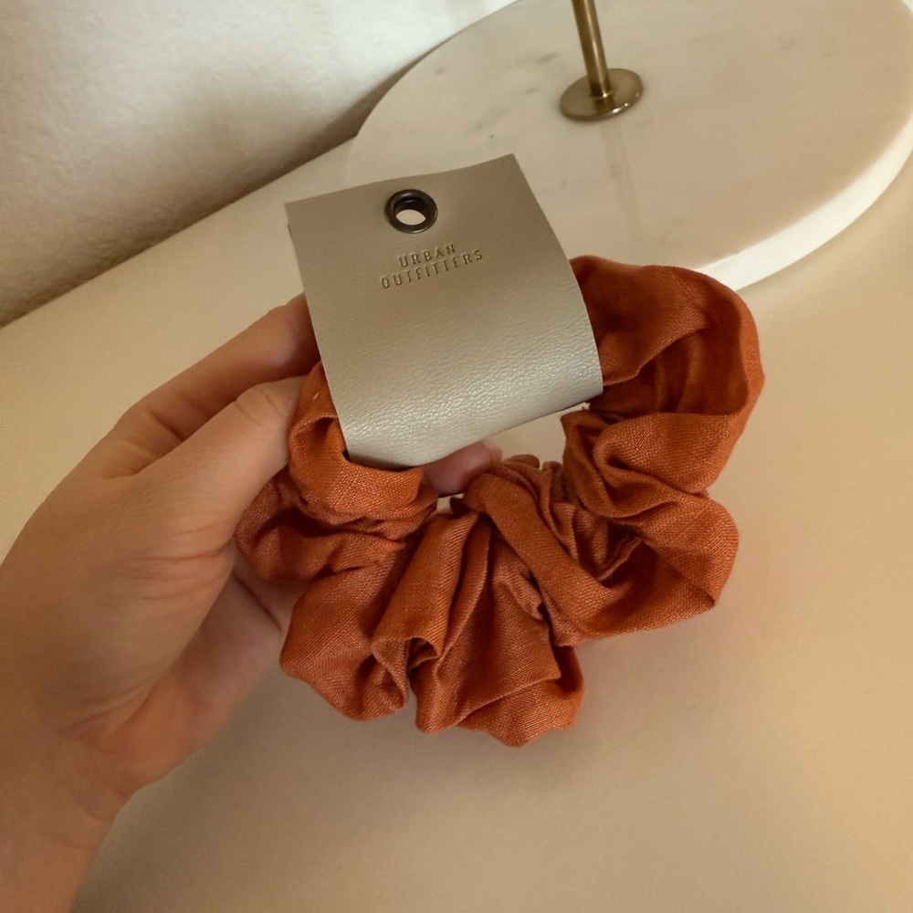 Urban Outfitters Linen Terracotta Hair Scrunchie